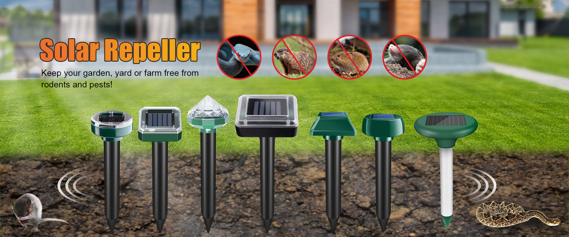 Solar mole repeller