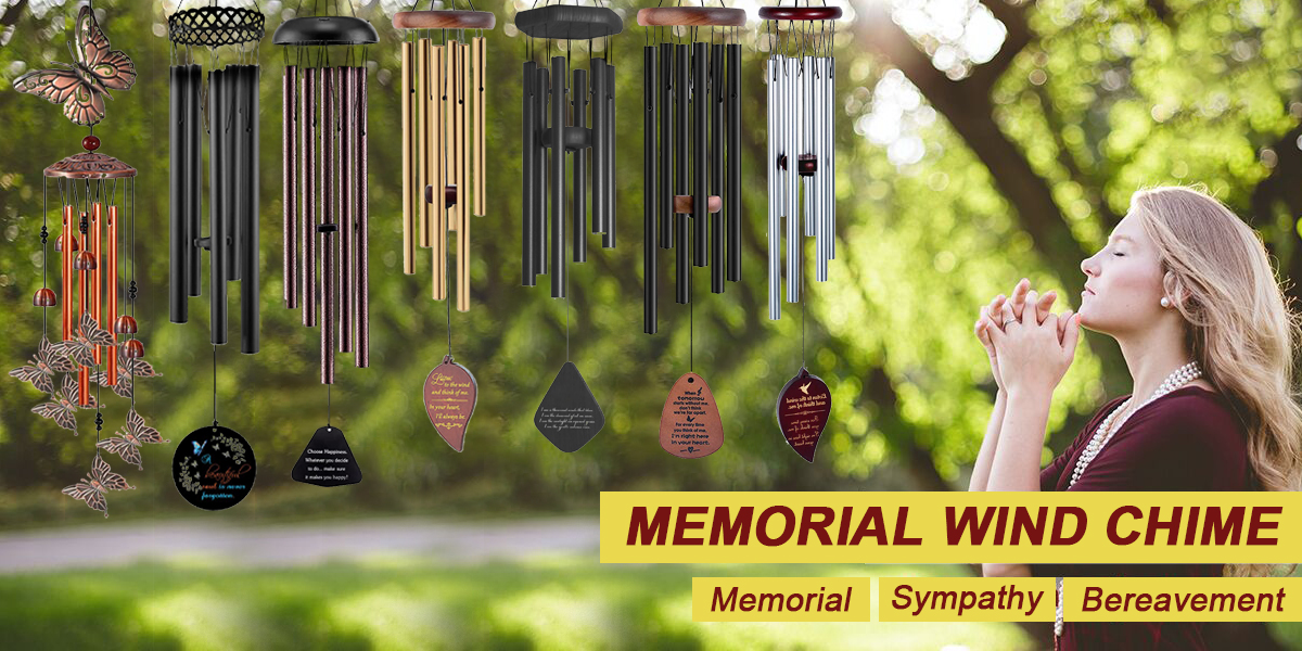 Custom Aluminum Windchimes Bereavement Gifts Outdoor 28/32 Inch Sympathy Memorial Wind Chimes With Box
