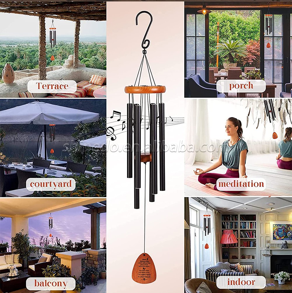 Custom Aluminum Windchimes Bereavement Gifts Outdoor 28/32 Inch Sympathy Memorial Wind Chimes With Box