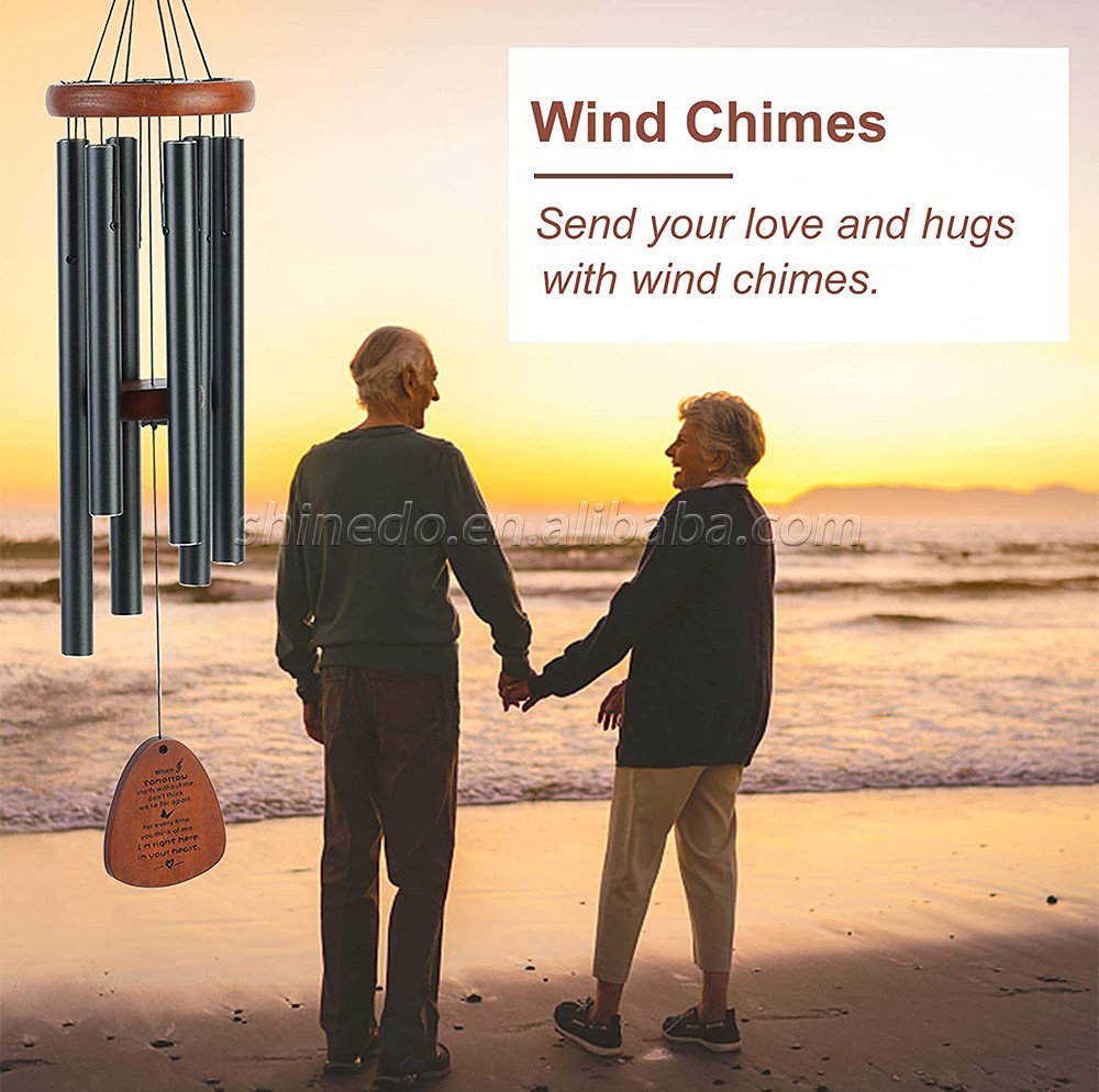 Custom Aluminum Windchimes Bereavement Gifts Outdoor 28/32 Inch Sympathy Memorial Wind Chimes With Box