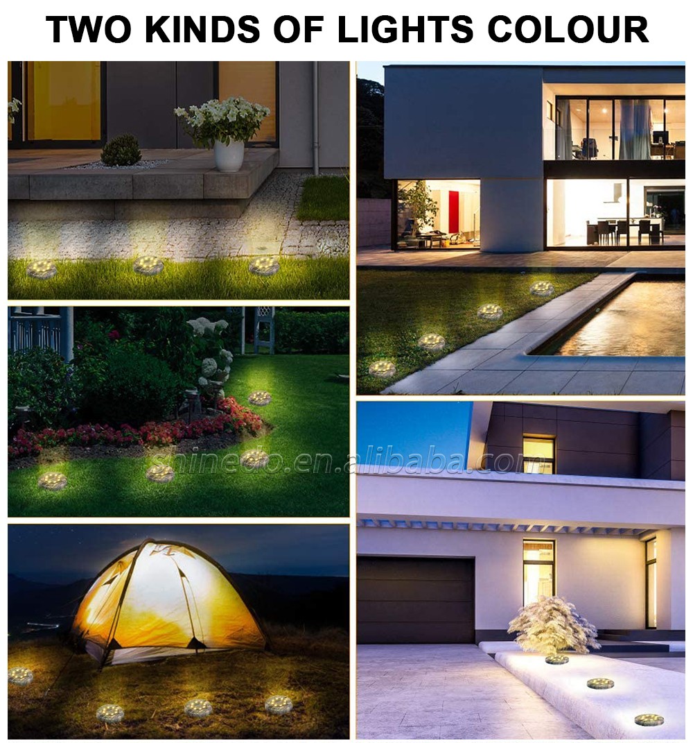 Stone-imitation Design 8LEDs Warm/Cold Lighting Color Outdoor Waterproof High Efficient Panel Solar Underground Light