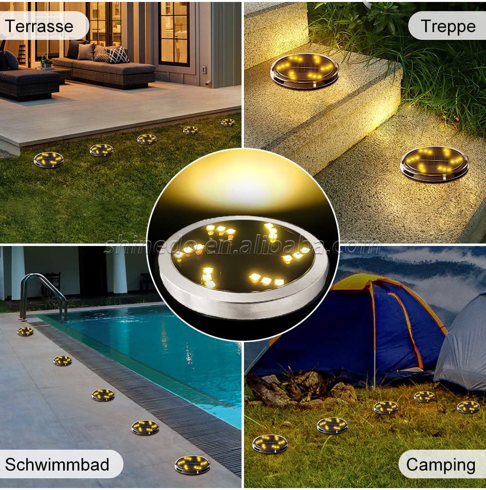 Stainless Steel Solar Ground Light Spiral 18LED Glow Solar Ground Light Outdoor Waterproof Solar Garden Light