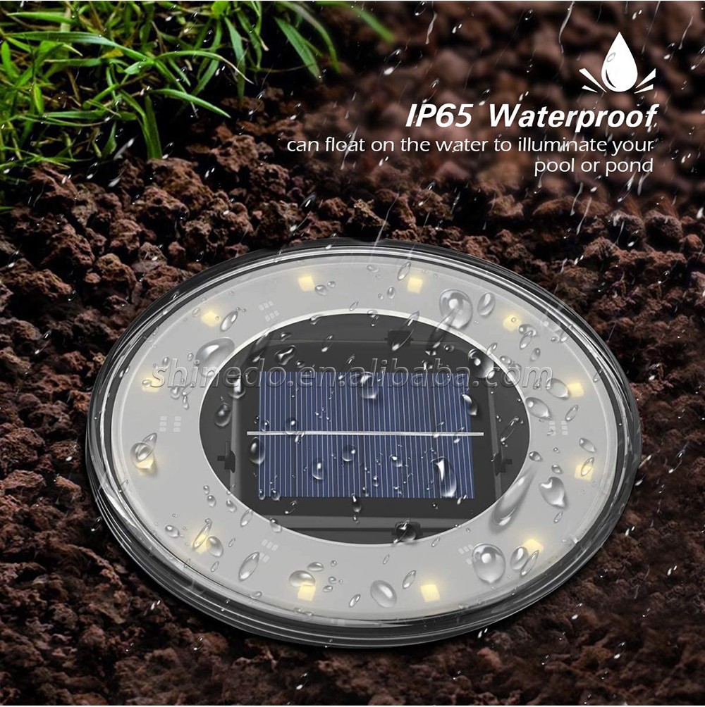 Solar Ground Lights, 12 LED Solar Disk Lights Upgraded Lights for Lawn Pathway Yard Deck Patio Walkway