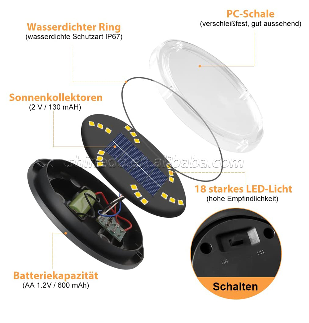 Bright Solar Ground Light Spiral 18LED Glow Solar Ground Light Outdoor Waterproof Solar Garden Light with Plastic Shell