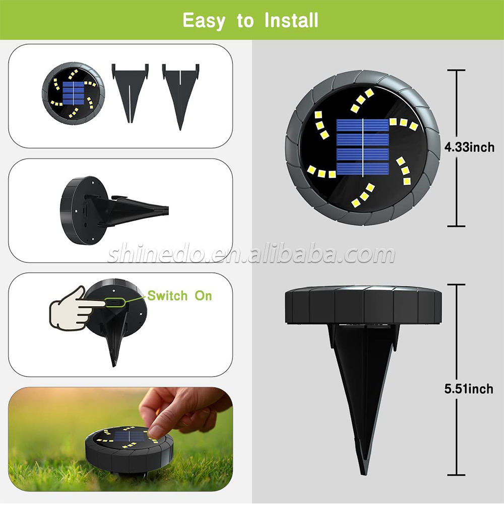 18 LED Solar Garden Outdoor Waterproof In-Ground Lights Landscape Lighting for Pathway