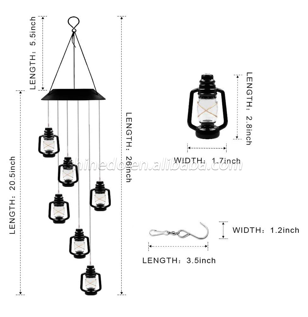 2022 Most Popular RGB Special Appearance Design Beautiful Garden Solar Wind Chime Light