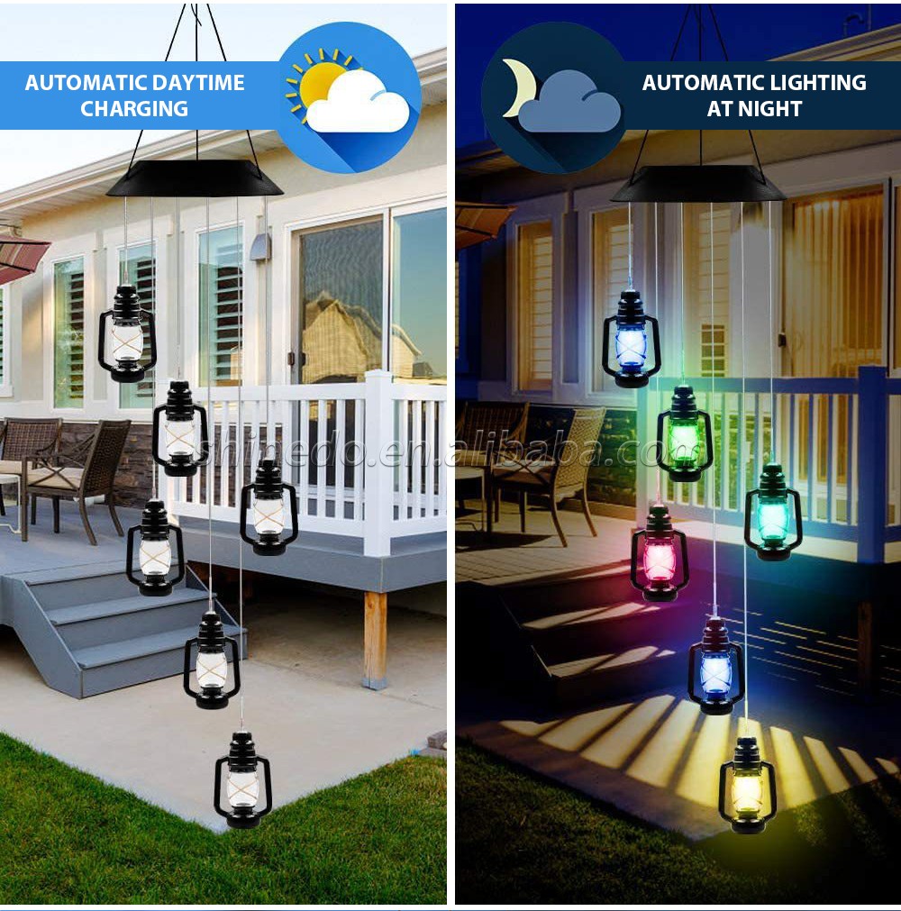 2022 Most Popular RGB Special Appearance Design Beautiful Garden Solar Wind Chime Light