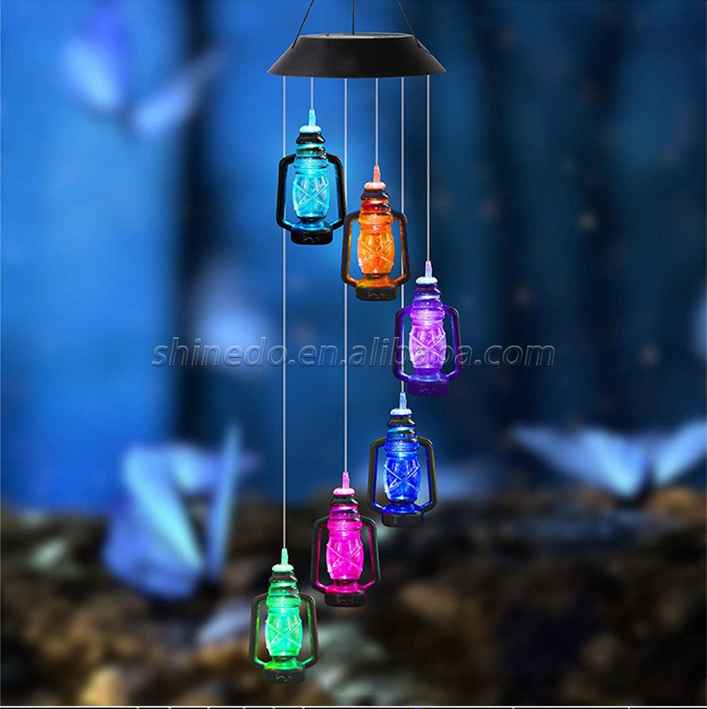 2022 Most Popular RGB Special Appearance Design Beautiful Garden Solar Wind Chime Light