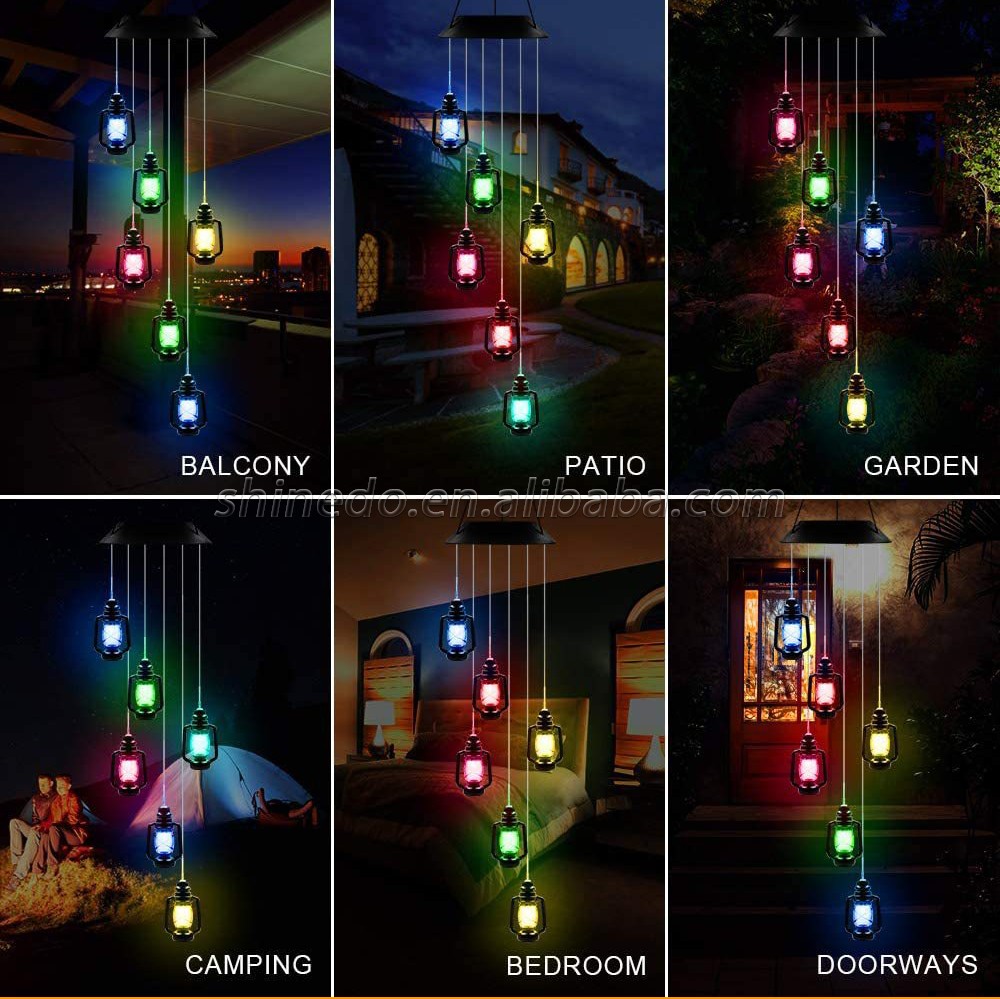 2022 Most Popular RGB Special Appearance Design Beautiful Garden Solar Wind Chime Light