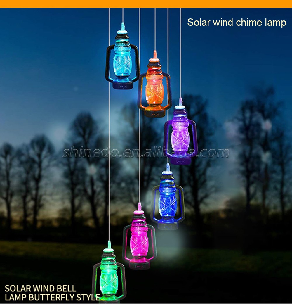 2022 Most Popular RGB Special Appearance Design Beautiful Garden Solar Wind Chime Light