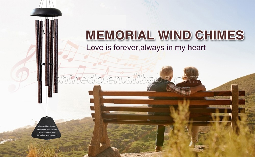 Sympathy Memorial Wind Chimes for Loss of a Loved One Outdoor Aluminum Tubes Windchimes for Outside Deep Tone