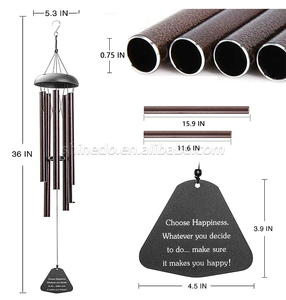 Sympathy Memorial Wind Chimes for Loss of a Loved One Outdoor Aluminum Tubes Windchimes for Outside Deep Tone