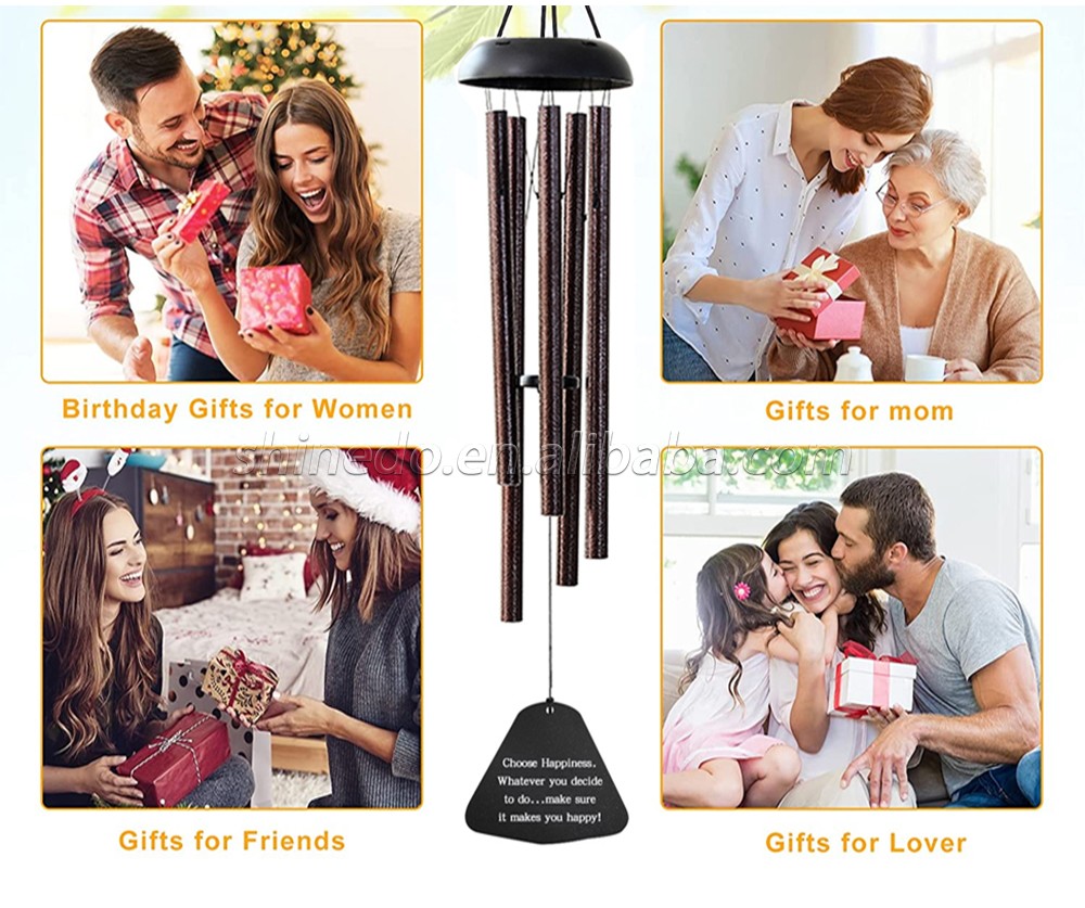 Sympathy Memorial Wind Chimes for Loss of a Loved One Outdoor Aluminum Tubes Windchimes for Outside Deep Tone