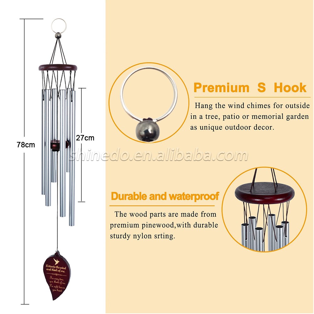 Customized Sympathy WindChimes Unique Gifts Memorial Wind Chimes for Indoor Outdoor Decoration