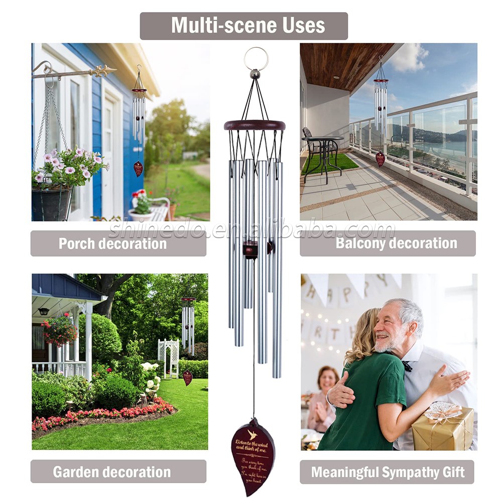 Customized Sympathy WindChimes Unique Gifts Memorial Wind Chimes for Indoor Outdoor Decoration