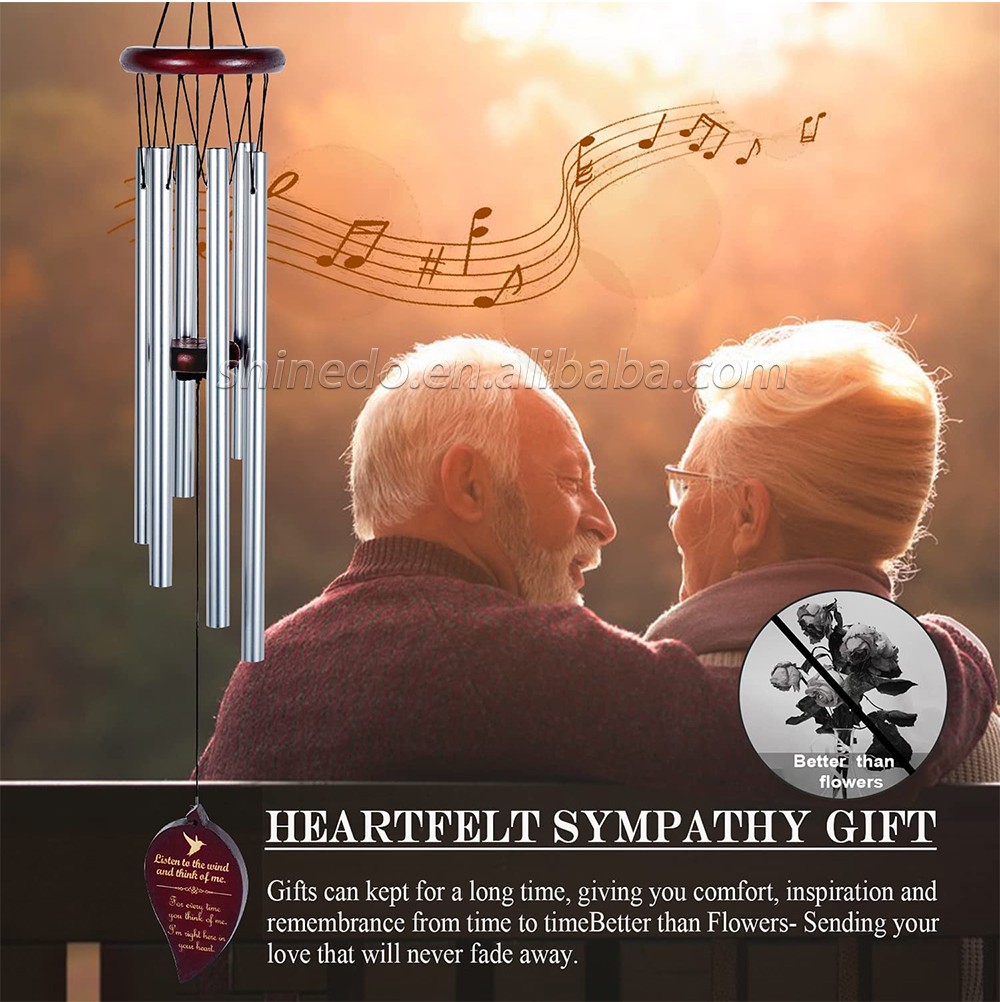 Customized Sympathy WindChimes Unique Gifts Memorial Wind Chimes for Indoor Outdoor Decoration