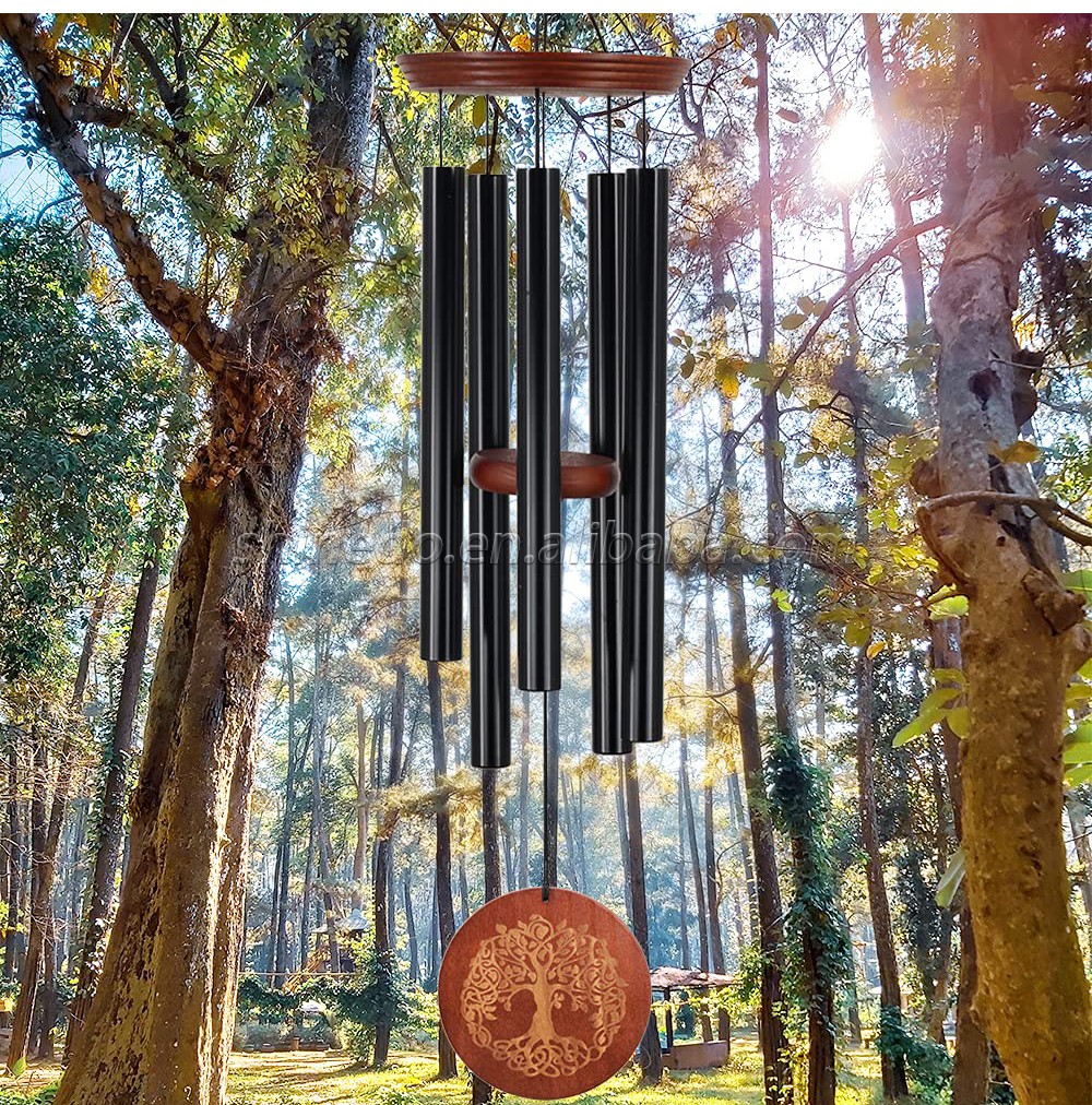 36 Inch Tree Engraving Memorial Wind Chime Outdoor Garden Decoration Wind Chime with Deep Tone for Loss of Loved One