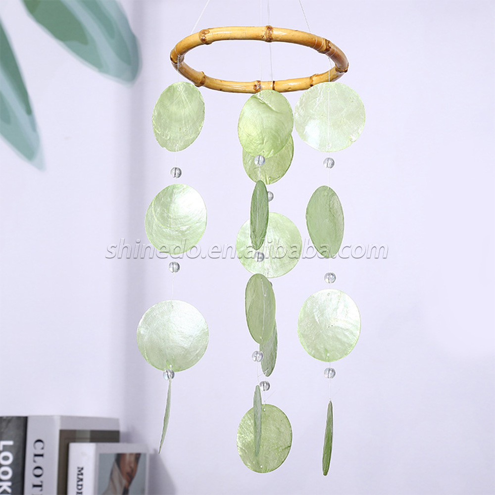 Garden Sea Home Decor Balcony Gift Outdoor Hanging Capiz Shell Handmade Wind Chime Sun Catchers