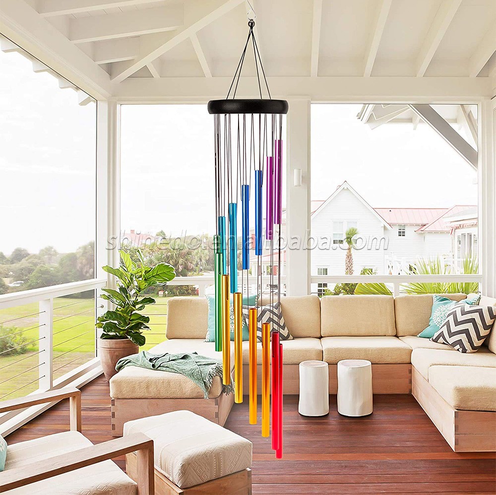 Soothing Sound Wind Chimes Outdoor, 29 Inches Metal Wind Chimes with 14 Colorful Aluminum Alloy Tubes Deep Tone