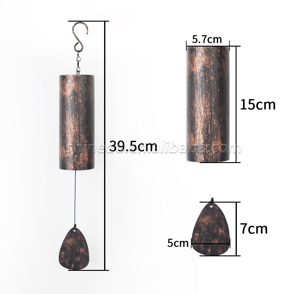 Deep Tone Copper Memorial Wind Chime Outdoor Heavy Duty Memorial Wind Chime for Garden Patio and Home