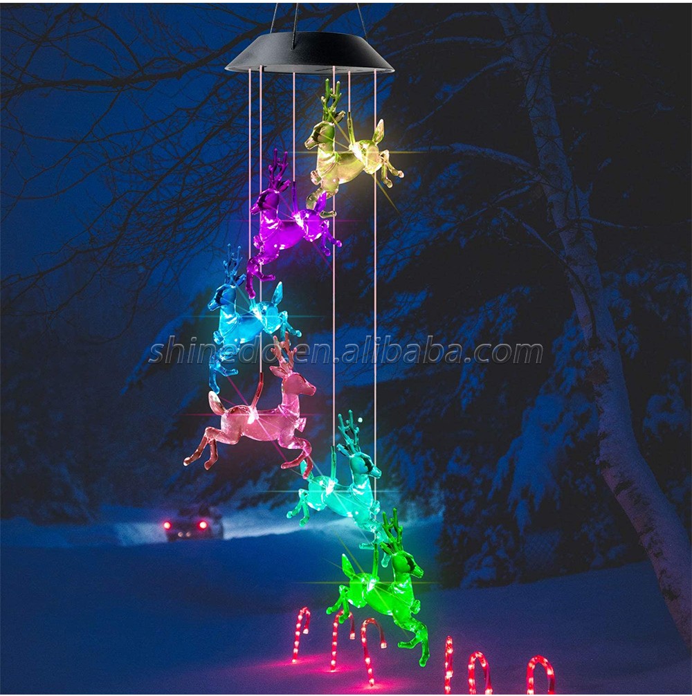 Memorial Elk Deer Wind Chimes Christmas Decor Solar Wind Chimes Outdoor Indoor Gifts Garden Decor