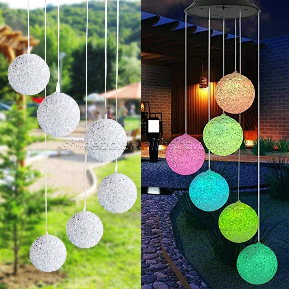 Outdoor Amazing Design Style Waterproof Home Garden RGB Memorial Wind Chime Light