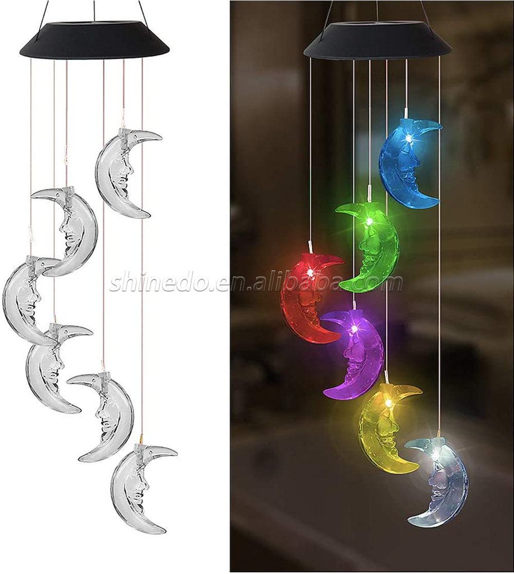 Outdoor Color-Changing RGB LED Hanging lamp Waterproof Romantic for Yard Garden Home Pathway Solar Wind Chime