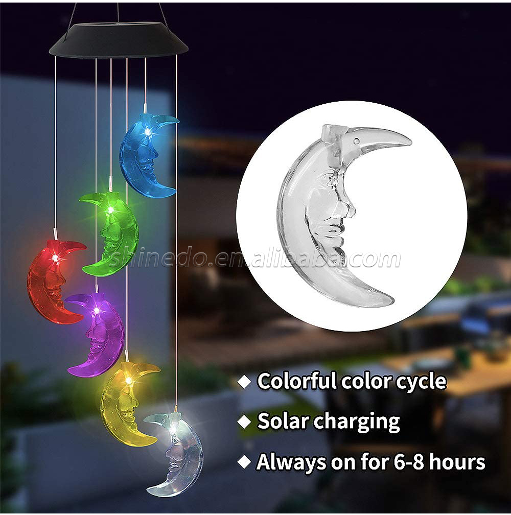 Outdoor Color-Changing RGB LED Hanging lamp Waterproof Romantic for Yard Garden Home Pathway Solar Wind Chime