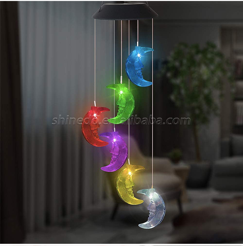 Outdoor Color-Changing RGB LED Hanging lamp Waterproof Romantic for Yard Garden Home Pathway Solar Wind Chime