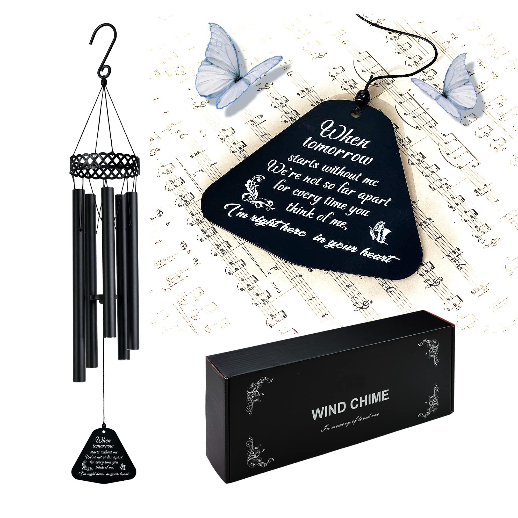 Unique Sympathy Bereavement Gifts Garden Memorial Metal Wind Chimes for Family Member