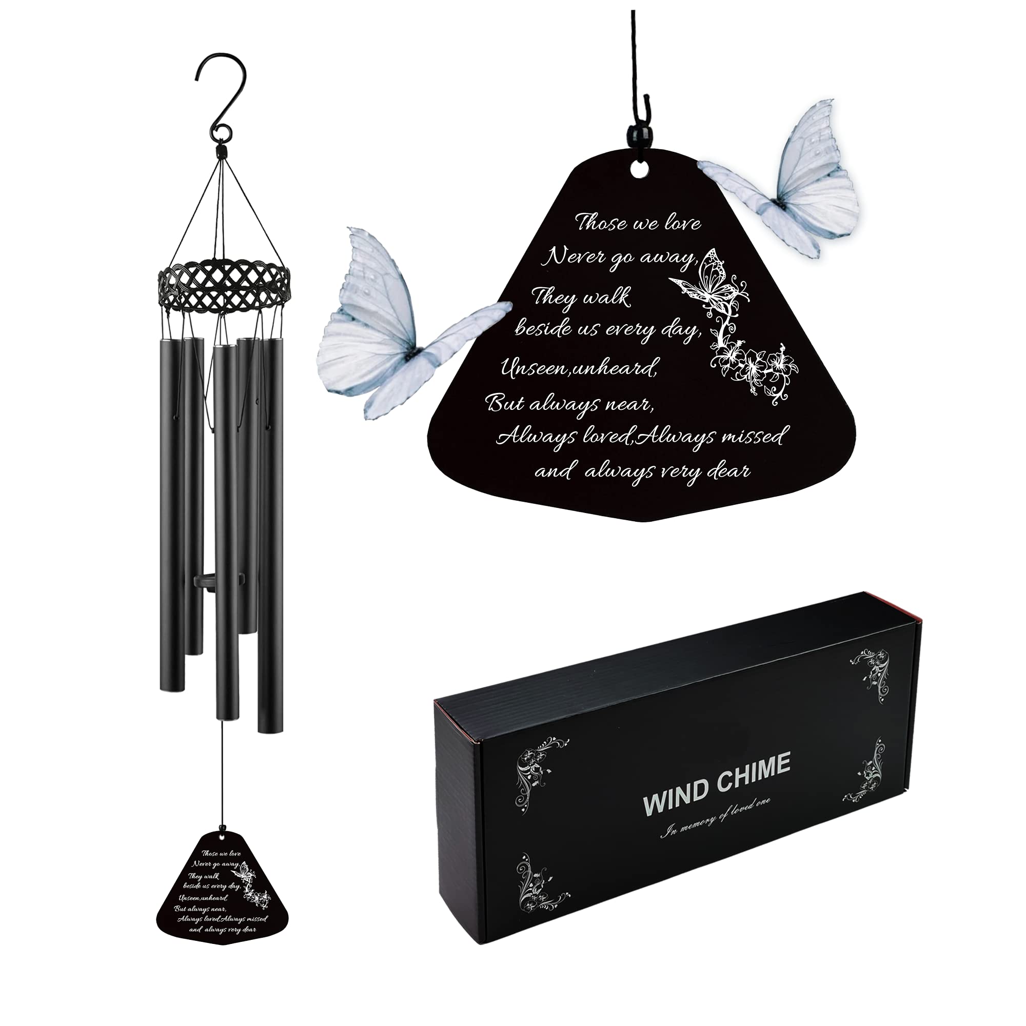 Unique Sympathy Bereavement Gifts Garden Memorial Metal Wind Chimes for Family Member