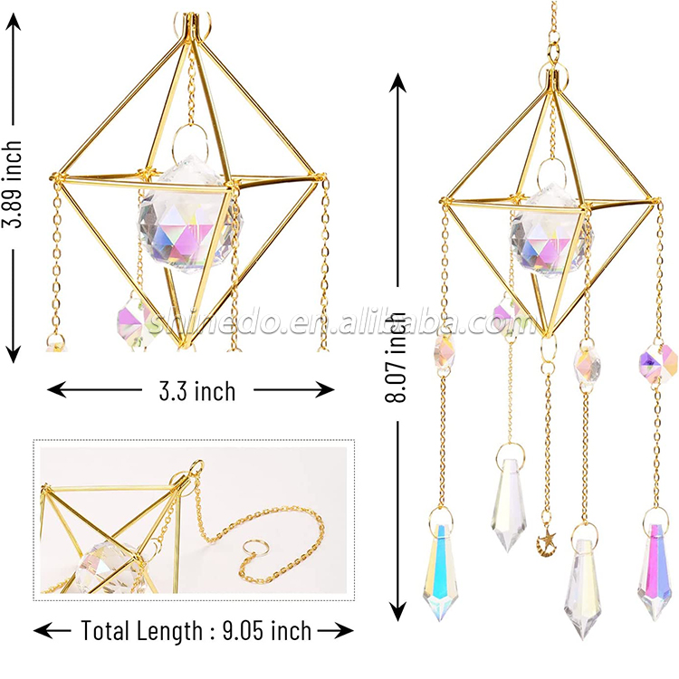 Sun Catchers with Crystals, Indoor Hanging Prism Crystals Rainbow Maker Suncatcher