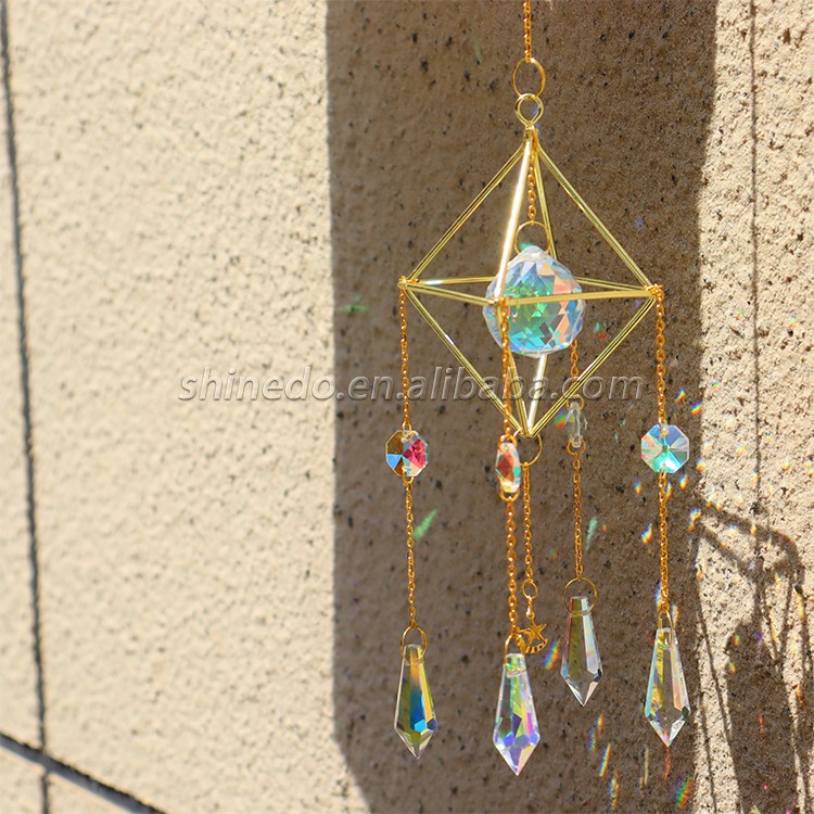 Sun Catchers with Crystals, Indoor Hanging Prism Crystals Rainbow Maker Suncatcher