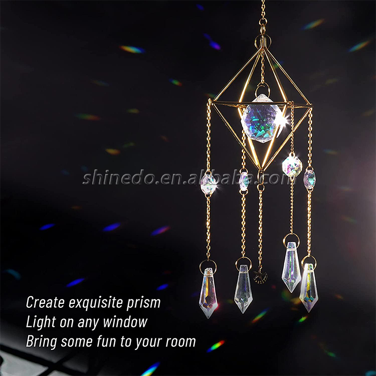 Sun Catchers with Crystals, Indoor Hanging Prism Crystals Rainbow Maker Suncatcher