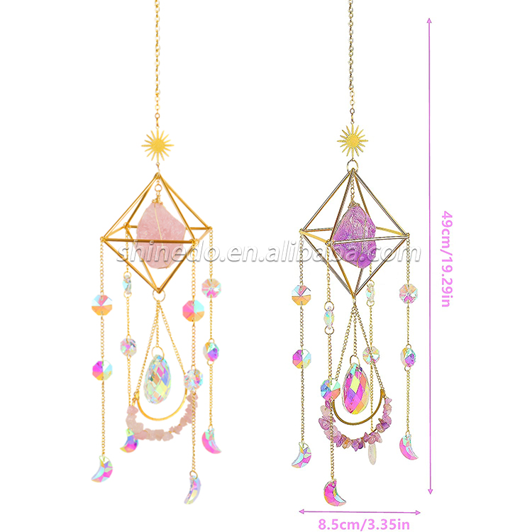 New crystal wind chimes pendant, colorful sun refraction light home decoration, Sun Catcher