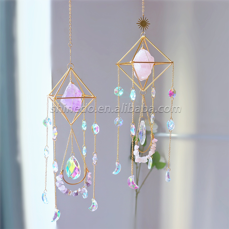 New crystal wind chimes pendant, colorful sun refraction light home decoration, Sun Catcher