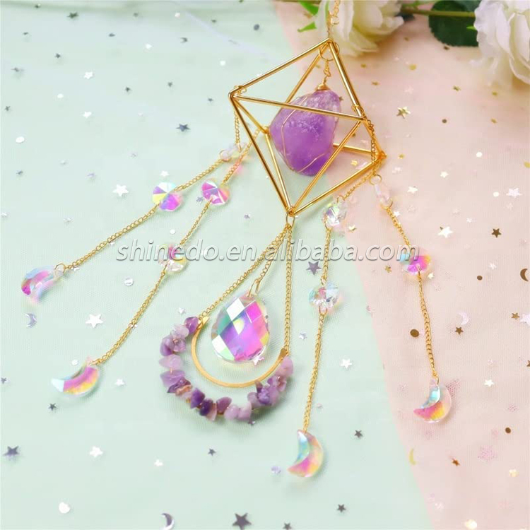 New crystal wind chimes pendant, colorful sun refraction light home decoration, Sun Catcher