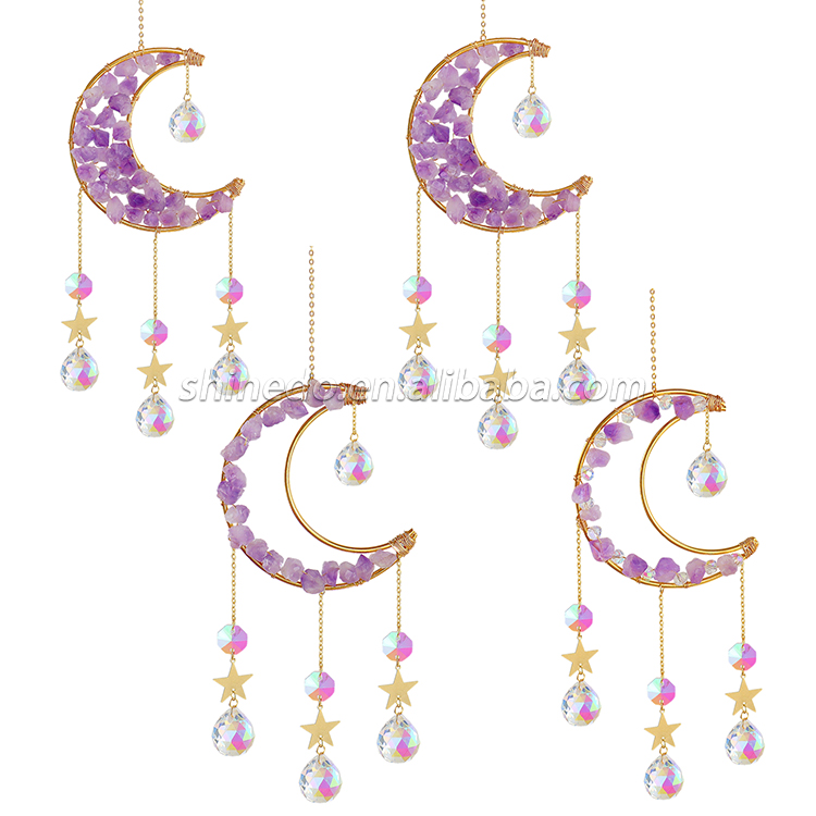 Crystal crescent pendant home decoration wind chimes