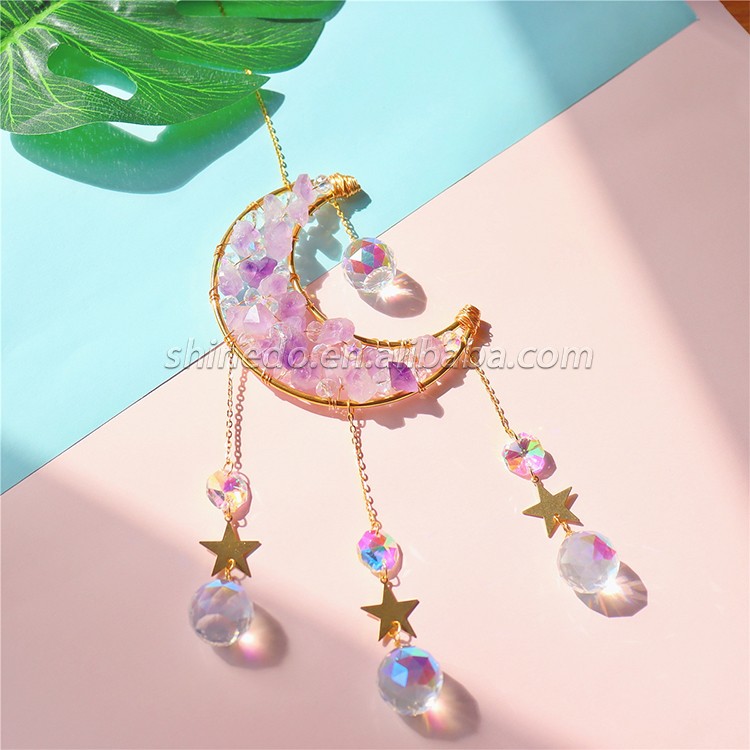Crystal crescent pendant home decoration wind chimes