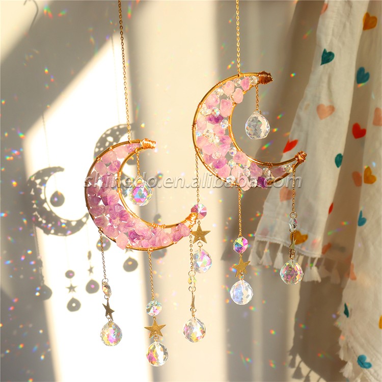 Crystal crescent pendant home decoration wind chimes