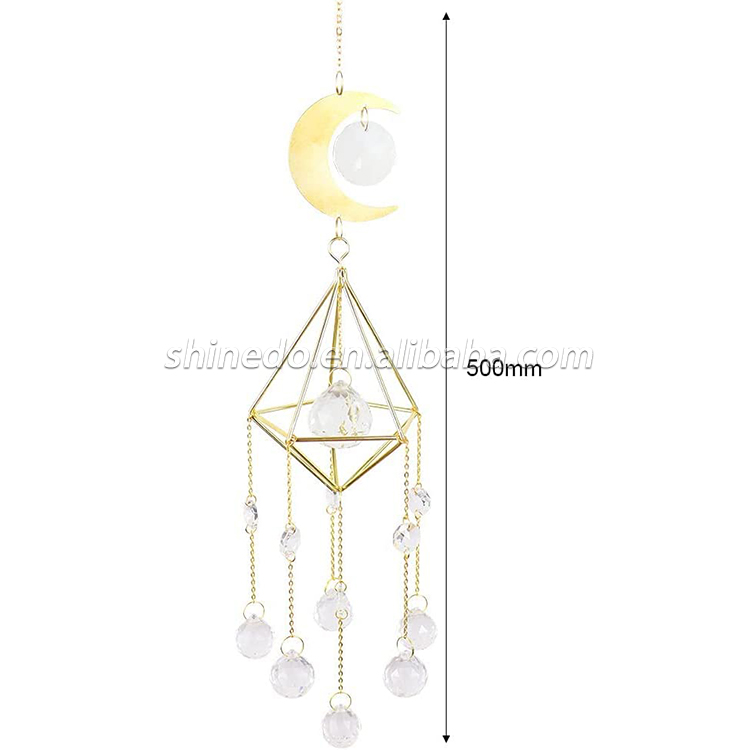 Crystal Hanging Decorations Window Hanging Ornament Crystal Prisms Pendant Window Rainbow Maker Sun Catchers with Chain(white)