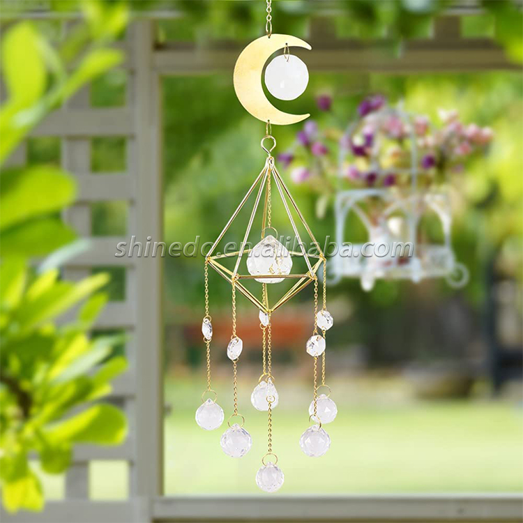 Crystal Hanging Decorations Window Hanging Ornament Crystal Prisms Pendant Window Rainbow Maker Sun Catchers with Chain(white)