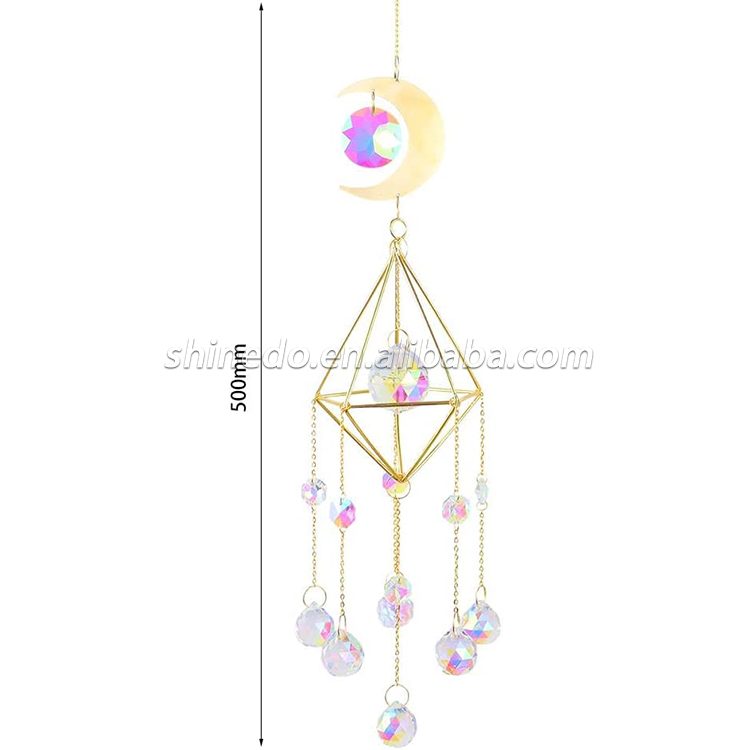 Crystal Hanging Decorations Window Hanging Ornament Crystal Prisms Pendant Window Rainbow Maker Sun Catchers with Chain(RGB)