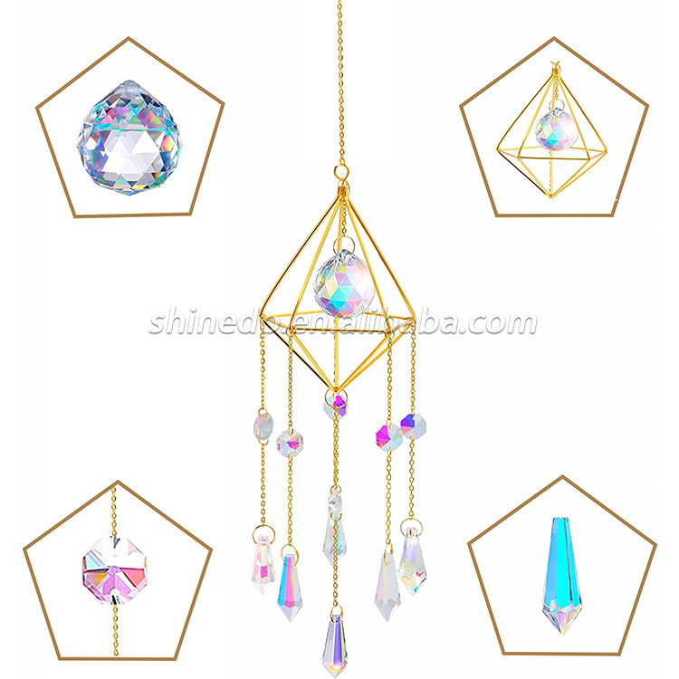 Crystals Suncatcher Colorful Rainbow Sun Light Catcher with Prism Ball Window Decoration wind chimes