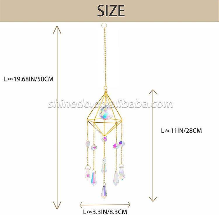 Crystals Suncatcher Colorful Rainbow Sun Light Catcher with Prism Ball Window Decoration wind chimes