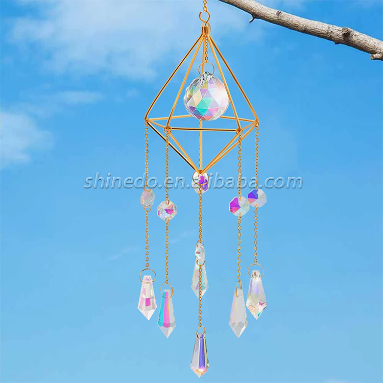 Crystals Suncatcher Colorful Rainbow Sun Light Catcher with Prism Ball Window Decoration wind chimes