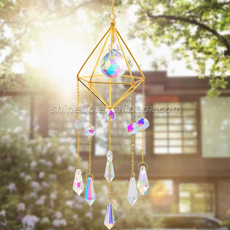 Crystals Suncatcher Colorful Rainbow Sun Light Catcher with Prism Ball Window Decoration wind chimes