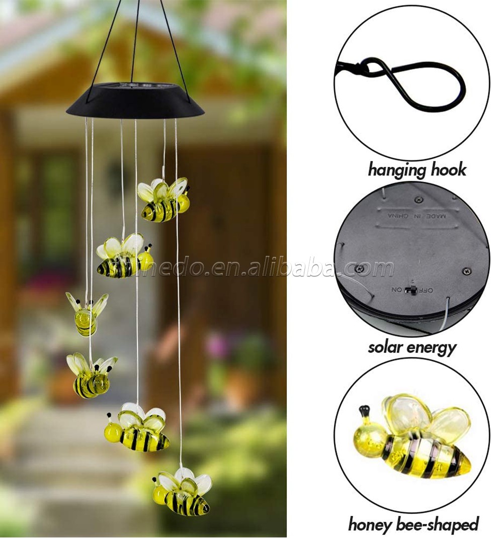 LED Solar Bee Wind Chime, 25