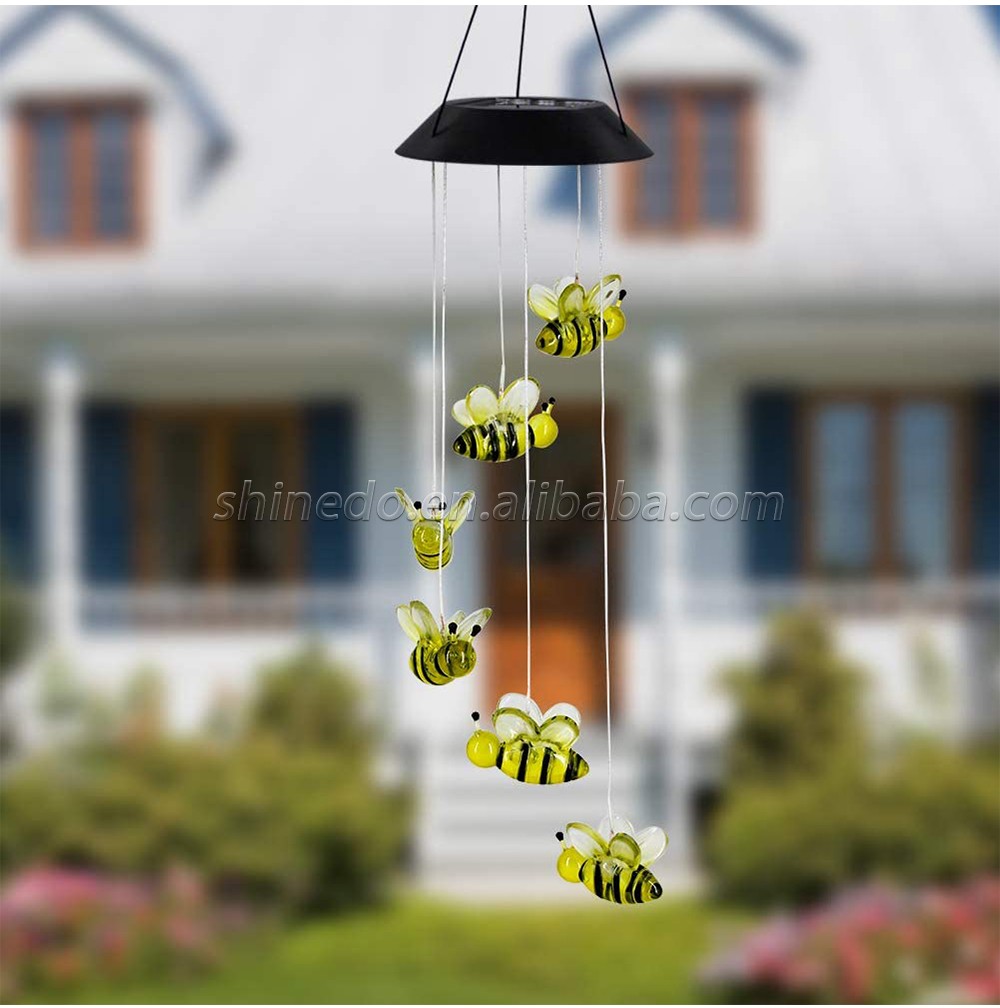 LED Solar Bee Wind Chime, 25