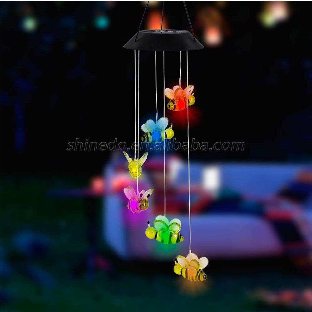 LED Solar Bee Wind Chime, 25